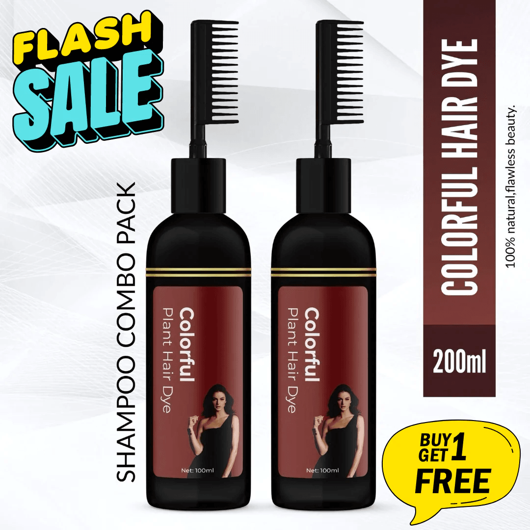 Revitalize Your Hair with Colorful Plant Hair Dye 100ml Comb Shampoo (Pack of 2) - ZenGoods