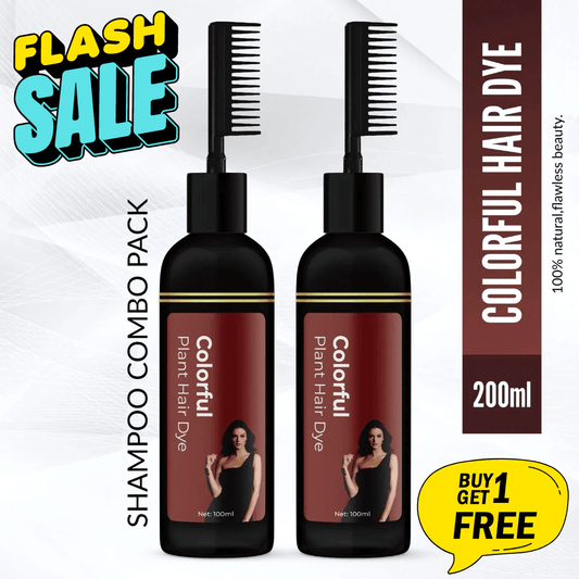 Revitalize Your Hair with Colorful Plant Hair Dye 100ml Comb Shampoo (Pack of 2) - ZenGoods
